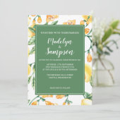Aquarellgarten Gelbe Hochzeit Einladung (Stehend Vorderseite)