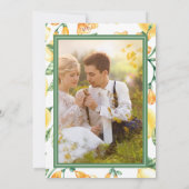 Aquarellgarten Gelbe Hochzeit Einladung (Rückseite)