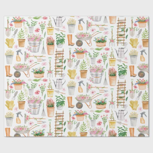 Aquarellgarten Geschenkpapier (Flach)