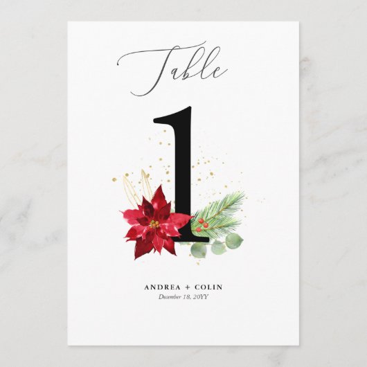 Aquarellgarten + Goldene Tischnummer 1 (Rückseite)