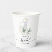 Aquarellgarten Goldenes Brautparty Dekoration Pappbecher (Vorderseite)