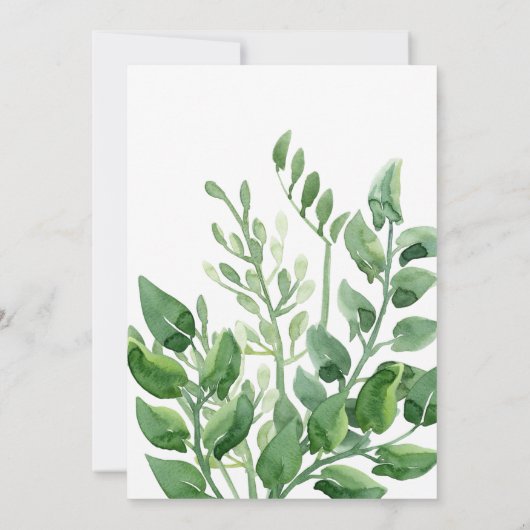 Aquarellgarten Hochzeitskarte "Oops" aufgeschoben Einladung (Rückseite)