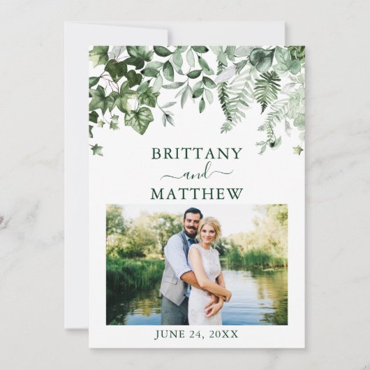 Aquarellgarten Ivy Sage Foto Save The Date (Vorderseite)