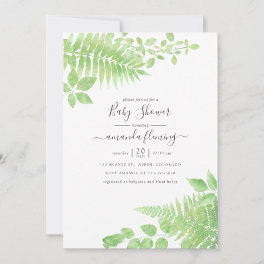 Aquarellgarten Kinderdusche Einladung (Vorderseite)