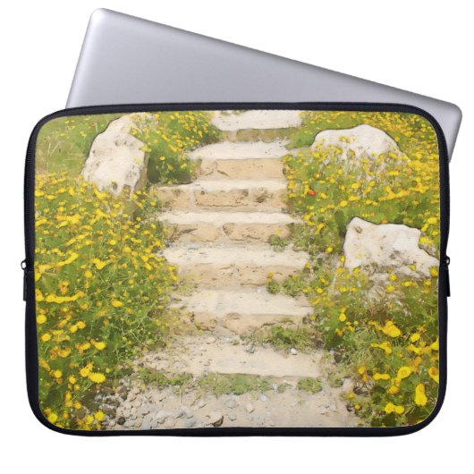 Aquarellgarten Laptopschutzhülle (Vorderseite)