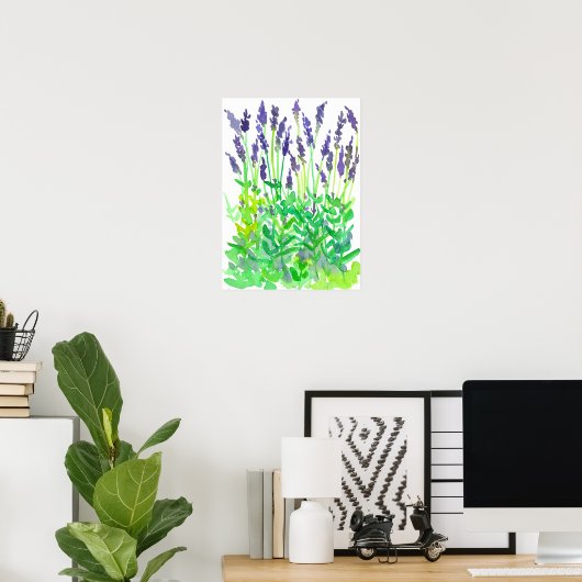 Aquarellgarten Lavendel Poster (Heimbüro)