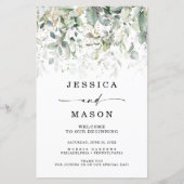 Aquarellgarten mit Gold-Hochzeitsprogrammen (Vorderseite)