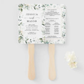 Aquarellgarten mit Gold Wedding Hand Fan Fächer (Vorne und Hinten)