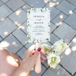 Aquarellgarten mit Gold Wedding Hand Fan Fächer