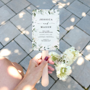 Aquarellgarten mit Gold Wedding Hand Fan Fächer