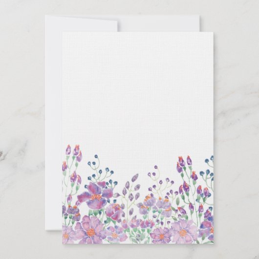 Aquarellgarten mit Perlen Einladung (Rückseite)