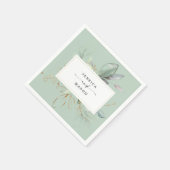 Aquarellgarten mit Sage und Gold Wedding Nickerche Serviette (Ecke)