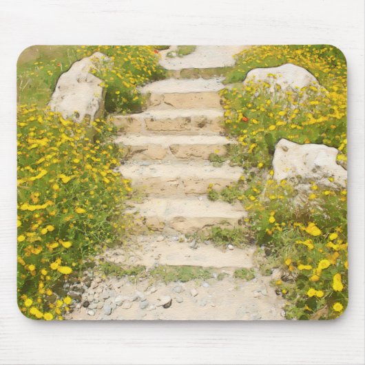 Aquarellgarten Mousepad (Vorne)