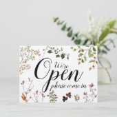 Aquarellgarten Offener Herbstsigne geschlossen Her (Stehend Vorderseite)