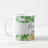 Aquarellgarten Palmen Blätter Gold Tropical Kaffeetasse (Links)