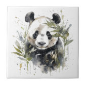 Aquarellgarten Panda Fliese (Vorderseite)