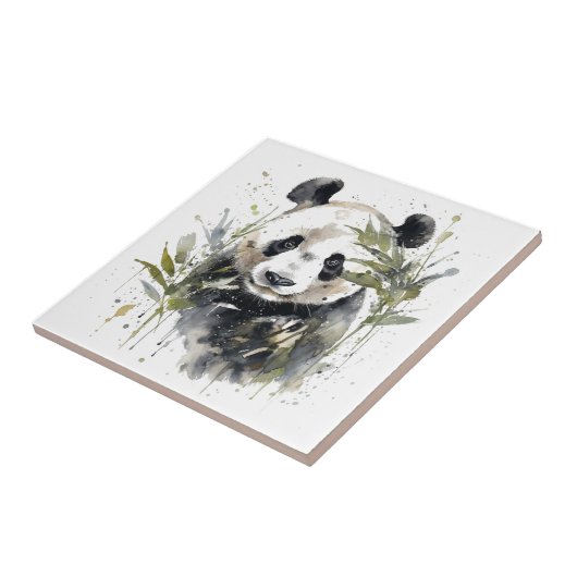 Aquarellgarten Panda Fliese (Seite)
