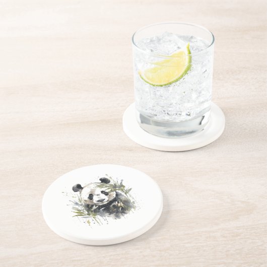 Aquarellgarten Panda Getränkeuntersetzer (Seite)