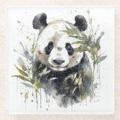 Aquarellgarten Panda Glasuntersetzer (Vorderseite)