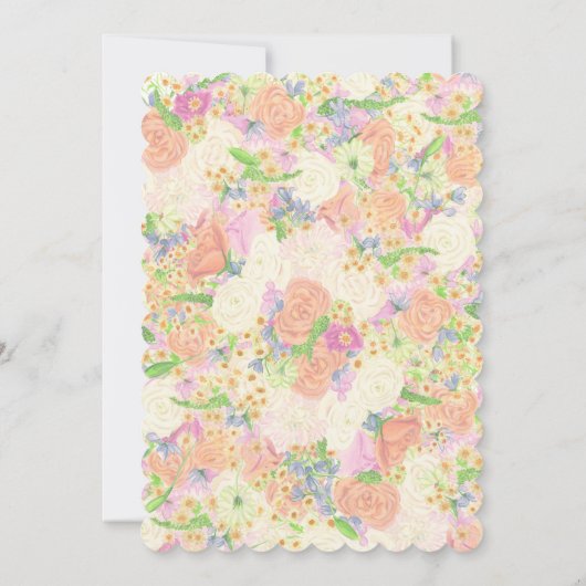 Aquarellgarten Party Wappen Zwei Ursprünge Einladung (Rückseite)