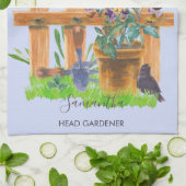 Aquarellgarten Personalisierter Grödner Geschirrtuch (Gefaltet)