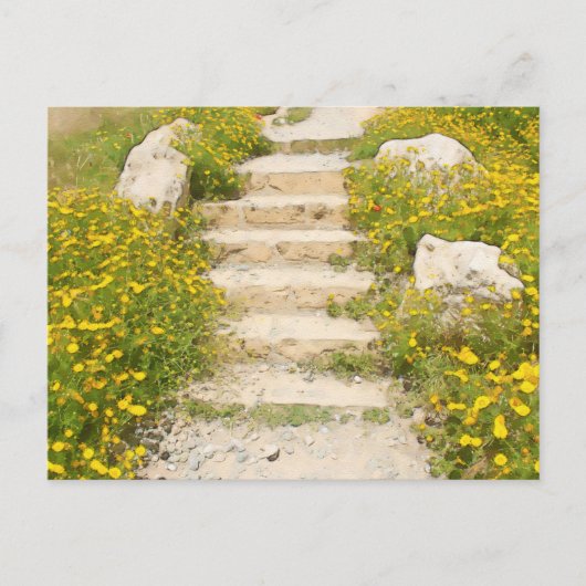 Aquarellgarten Postkarte (Vorderseite)