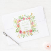 Aquarellgarten Quadratischer Aufkleber (Umschlag)