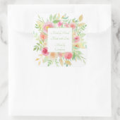 Aquarellgarten Quadratischer Aufkleber (Tasche)