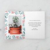 Aquarellgarten Rahmen Merry Christmas Foto Feiertagskarte (Innenseite)