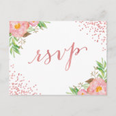 Aquarellgarten Rosa Flora UAWG Replik Einladungspostkarte (Vorderseite)