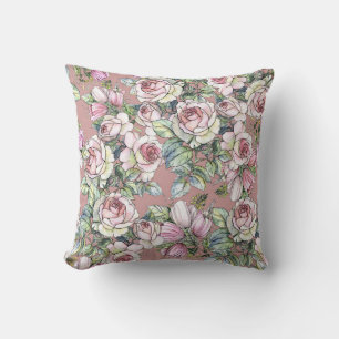 Aquarellgarten: Rosen-Tulpen-Eleganz. Kissen
