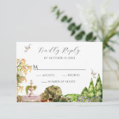 Aquarellgarten RSVP Karte (Stehend Vorderseite)