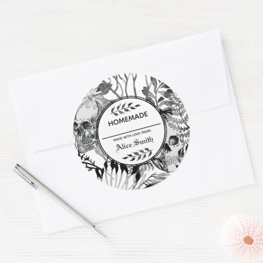 Aquarellgarten Runder Aufkleber (Umschlag)