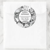 Aquarellgarten Runder Aufkleber (Tasche)