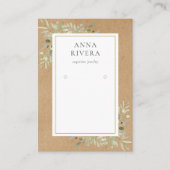 Aquarellgarten Rustikale Ohrensichtkarte Visitenkarte (Vorderseite)