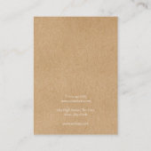 Aquarellgarten Rustikale Ohrensichtkarte Visitenkarte (Rückseite)