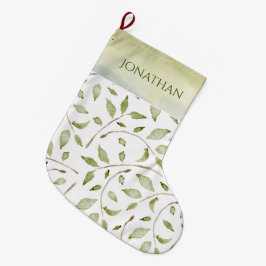 Aquarellgarten Typografie Landurlaub Großer Weihnachtsstrumpf