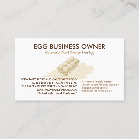 Aquarellgarten Visitenkarte (Rückseite)