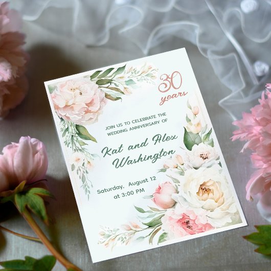 Aquarellgarten, WEDING ANNIVERSAR Einladung