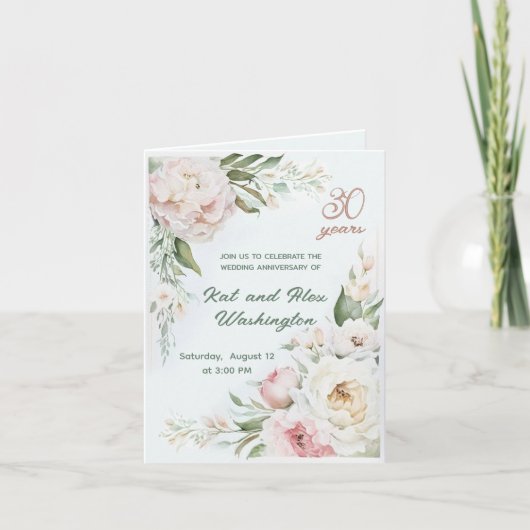 Aquarellgarten, WEDING ANNIVERSAR Einladung (Vorderseite)