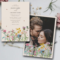 Aquarellgarten Wildblume Couple Foto Hochzeit