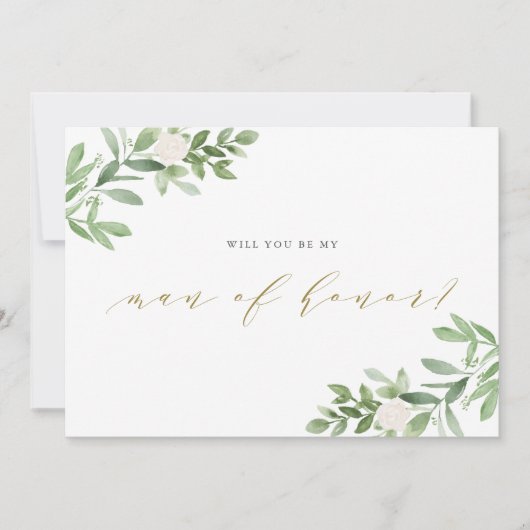 Aquarellgarten wird mein Mann der Ehre sein Karte (Vorderseite)