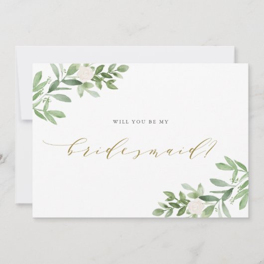 Aquarellgarten wird meine Bridesmaid sein Karte (Vorderseite)