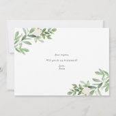 Aquarellgarten wird meine Bridesmaid sein Karte (Rückseite)