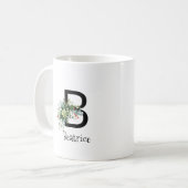 Aquarellgartenmonogramm-Pensionskaffee Tasse (Vorderseite Links)