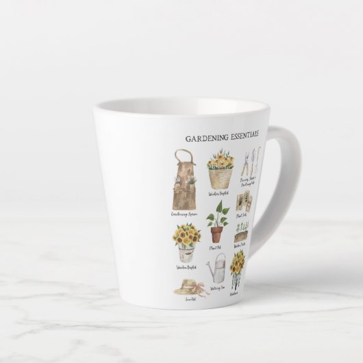 Aquarellgartentools Sonnenblumengarten Milchtasse (Rechte Ecke)