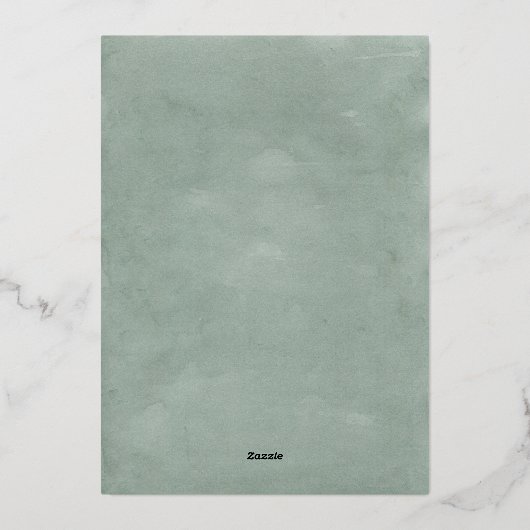 Aquarellgebirge Außenwelt Hochzeit in Urlaubsort Folieneinladung (Rückseite)