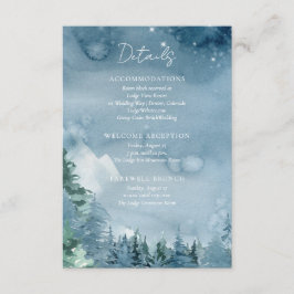 Aquarellgebirge Dunkle Dämmerung Blau Rustikale Ho Begleitkarte