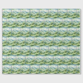 Aquarellgebirge und Täler Geschenkpapier (Flach)