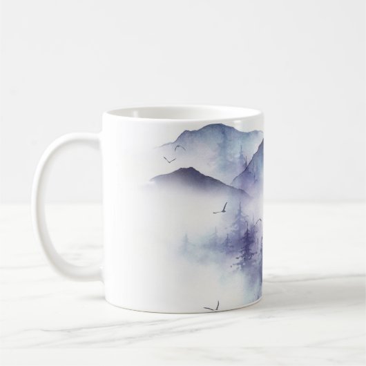 Aquarellgebirge, Winterlandschaft Kaffeetasse (Links)